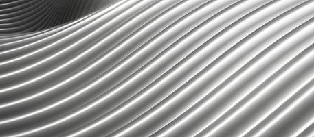 onda de plástico branco linhas paralelas onda de fundo de uma curva dobrada ilustração 3d foto