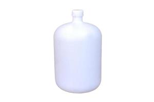 grande garrafa de água de plástico branca isolada no fundo branco foto