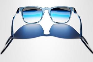 ilustração 3D de óculos de sol hipster preto em fundo isolado foto