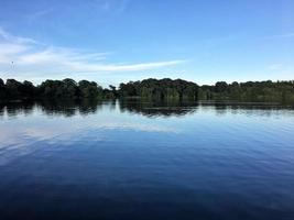 uma vista do lago ellesmere ao sol da tarde foto