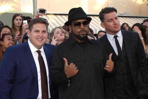 los angeles, 10 de junho - jonah hill, ice cube, channing tatum no 22 jump street premiere no village theatre em 10 de junho de 2014 em westwood, ca foto