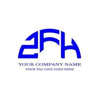 design criativo do logotipo da letra zfh com gráfico vetorial foto