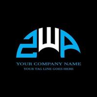 design criativo do logotipo da carta zwp com gráfico vetorial foto