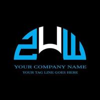 design criativo do logotipo da carta zuw com gráfico vetorial foto