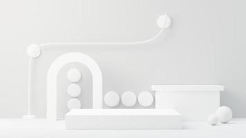 3d renderização plataforma de pódio de exibição abstrata para apresentação de produtos e publicidade. cenário de cena mínimo com design limpo. pedestal vago para maquete. palco vazio com cor pastel para cosméticos. foto