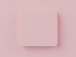 3D rendem a vista superior do quadro de banner em branco rosa para simular e exibir produtos com fundo pastel. foto