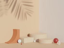 vitrine de plataforma branca abstrata 3d para apresentação de produtos e cosméticos com conceito de ideia de terrazzo. pódio mínimo para maquete e publicidade. renderizar cena de desenho geométrico para web banner. foto