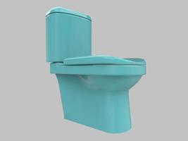 ilustração de wc de toalete azul claro 3d