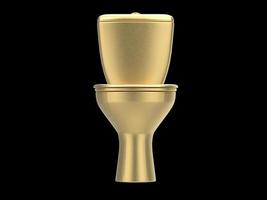 ilustração 3d de armário de água de banheiro wc dourado foto