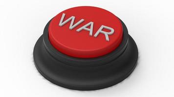 renderização de ilustração 3d isolada de botão vermelho de guerra