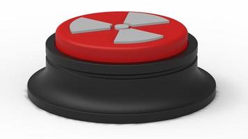 botão vermelho nuclear isolado renderização de ilustração 3d foto