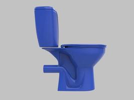 ilustração 3d de assento de wc azul foto