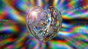 um fundo abstrato arco-íris com um coração multicolorido. foto