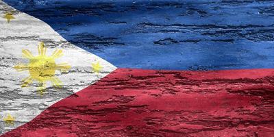 ilustração 3D de uma bandeira das filipinas - bandeira de tecido acenando realista foto