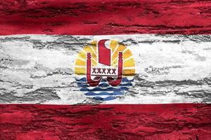 ilustração 3D de uma bandeira da polinésia francesa - bandeira de tecido acenando realista foto