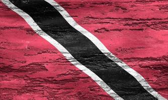 ilustração 3D de uma bandeira de trinidad e tobago - bandeira de tecido acenando realista foto