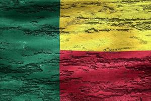 bandeira do benin - bandeira de tecido acenando realista foto