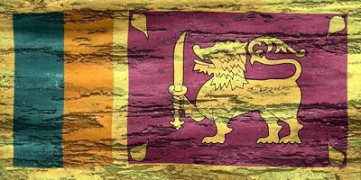 ilustração 3D de uma bandeira do sri lanka - bandeira de tecido acenando realista foto