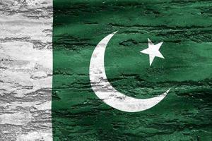 ilustração 3D de uma bandeira do Paquistão - bandeira de tecido acenando realista foto