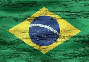 bandeira do brasil - bandeira de tecido acenando realista foto