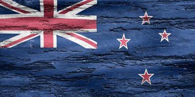 ilustração 3d de uma bandeira da nova zelândia - bandeira de tecido acenando realista foto