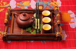 jogo de chá asiático foto