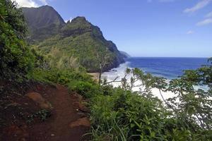 litoral acidentado e falésias de kauai, havaí