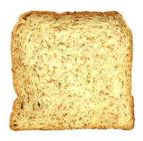 pão integral em fatias, isolado no fundo branco foto