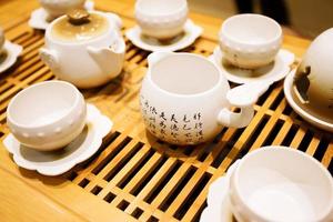 jogo de chá asiático clássico foto