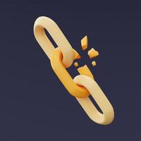 símbolo de link blockchain, conceito de criptomoeda, bitcoin, renderização minimalista de style.3d. foto