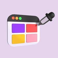 ilustração de seletor de cores 3d estilizada foto