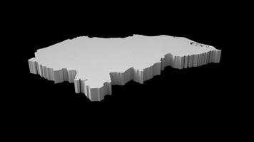 mapa 3d de honduras na ilustração 3d de fundo preto foto