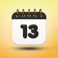 3d calendário transparente data 19 para agenda de reuniões, agenda de eventos, férias, trabalho, escola cor preta foto