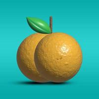 renderização 3d laranja foto