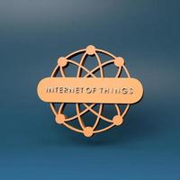 símbolo do logotipo da coisa da internet. inteligência artificial. ilustração de renderização 3D. foto