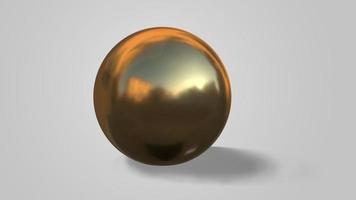 3D render esfera dourada isolada no fundo branco foto