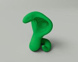 cobra verde 3d renderização conceito minimalista de elemento de design abstrato foto