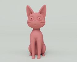 personagem de gato fofo 3d render conceito minimalista de elemento de design abstrato foto