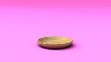 placa de madeira vazia de ilustração 3D no fundo rosa foto