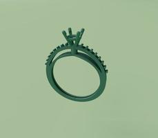 3d renderização de anel de dedo isolado em fundo pastel, cena mínima de fundo 3d foto