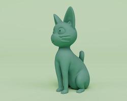 personagem de gato fofo 3d render conceito minimalista de elemento de design abstrato foto