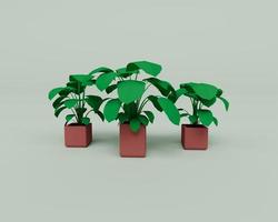 planta de flor 3d renderização conceito minimalista de elemento de design abstrato foto
