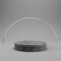 pedestal cilíndrico com geometria de forma abstrata para exposição de produtos foto