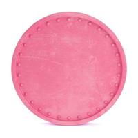 moeda riscada em branco rosa isolada no fundo branco foto