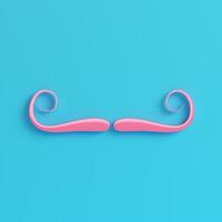 bigode falso rosa sobre fundo azul brilhante em tons pastel foto