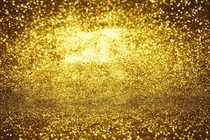 textura de iluminação de bokeh de brilho dourado turva fundo abstrato para aniversário, aniversário, casamento, véspera de ano novo ou natal foto