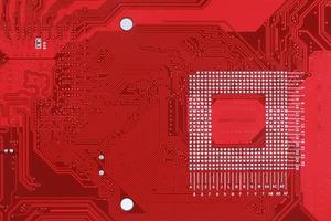 fundo de textura de placa de circuito vermelho da placa-mãe do computador
