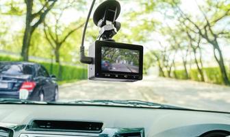 câmera de carro cctv para segurança no acidente de viação foto