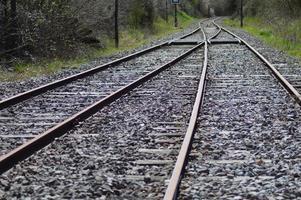 zoom em uma ferrovia antiga foto