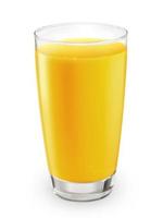 copo de suco de laranja, isolado no fundo branco foto